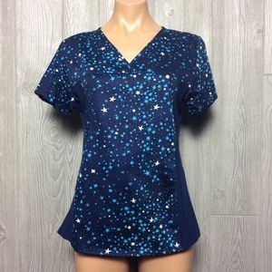 New Blue Star Scrub Top